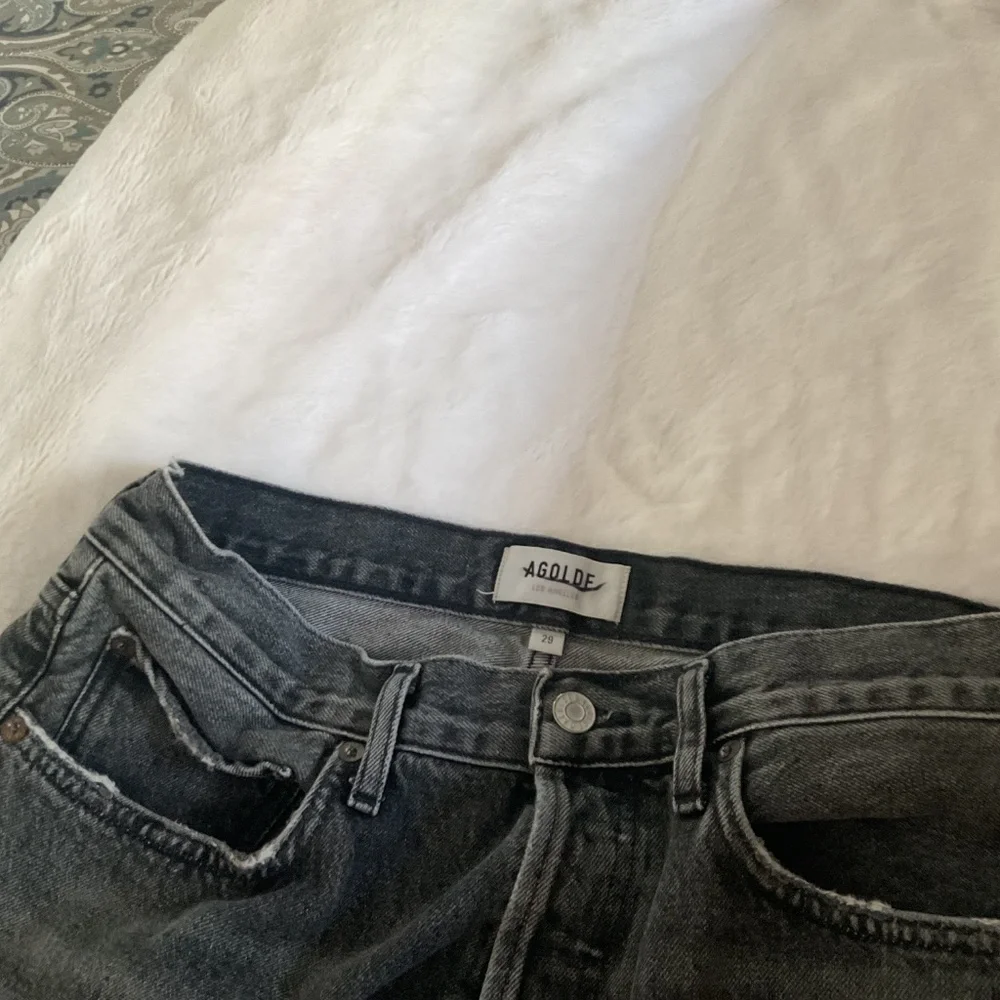 Agolde black high rise straight jeans - Picture 2 of 3